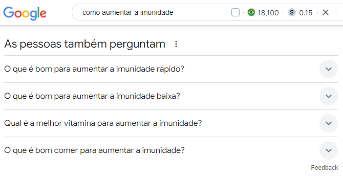 tráfego pago e orgânico nas redes, exemplo de pesquisa