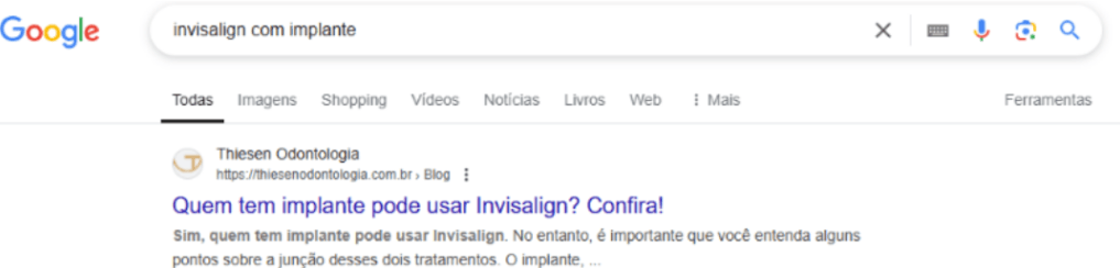 resultados de dentistas no topo do google com a Agência WEBi