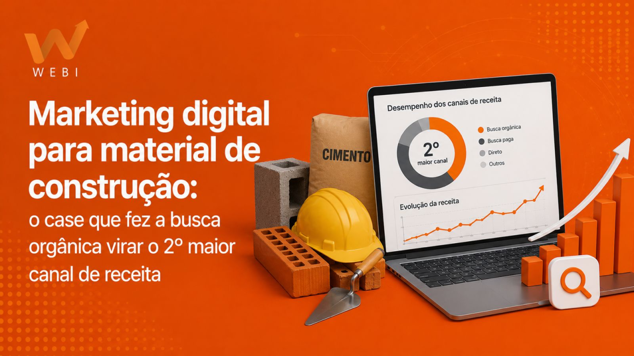 Marketing digital para empresa de material de construção: o case que fez a busca orgânica virar o 2º maior canal de receita