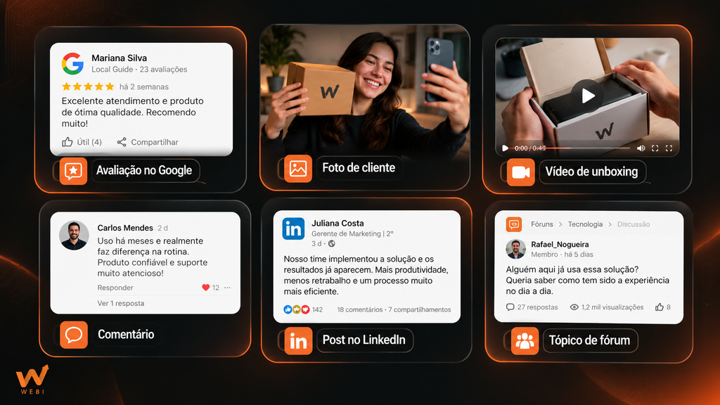 Cada modelo de UGC (user generated content) proporciona ganhos para o cliente e a empresa avaliada